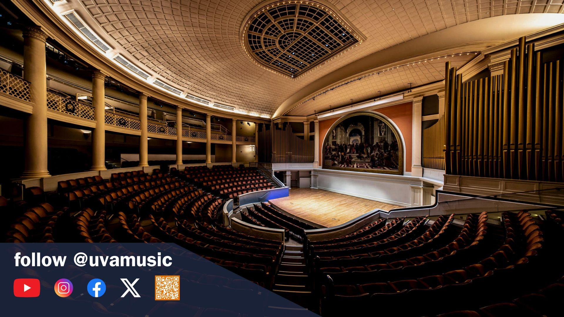 Old Cabell Hall auditorium view from the right-center aisle of the audience